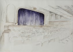 Fulya Cetin, Emek Sinemasi, 2011, Kagit uzerine suluboya, 70x100 cm, Fotograf: Yapı Kredi Kultur Sanat için Koray Senturk